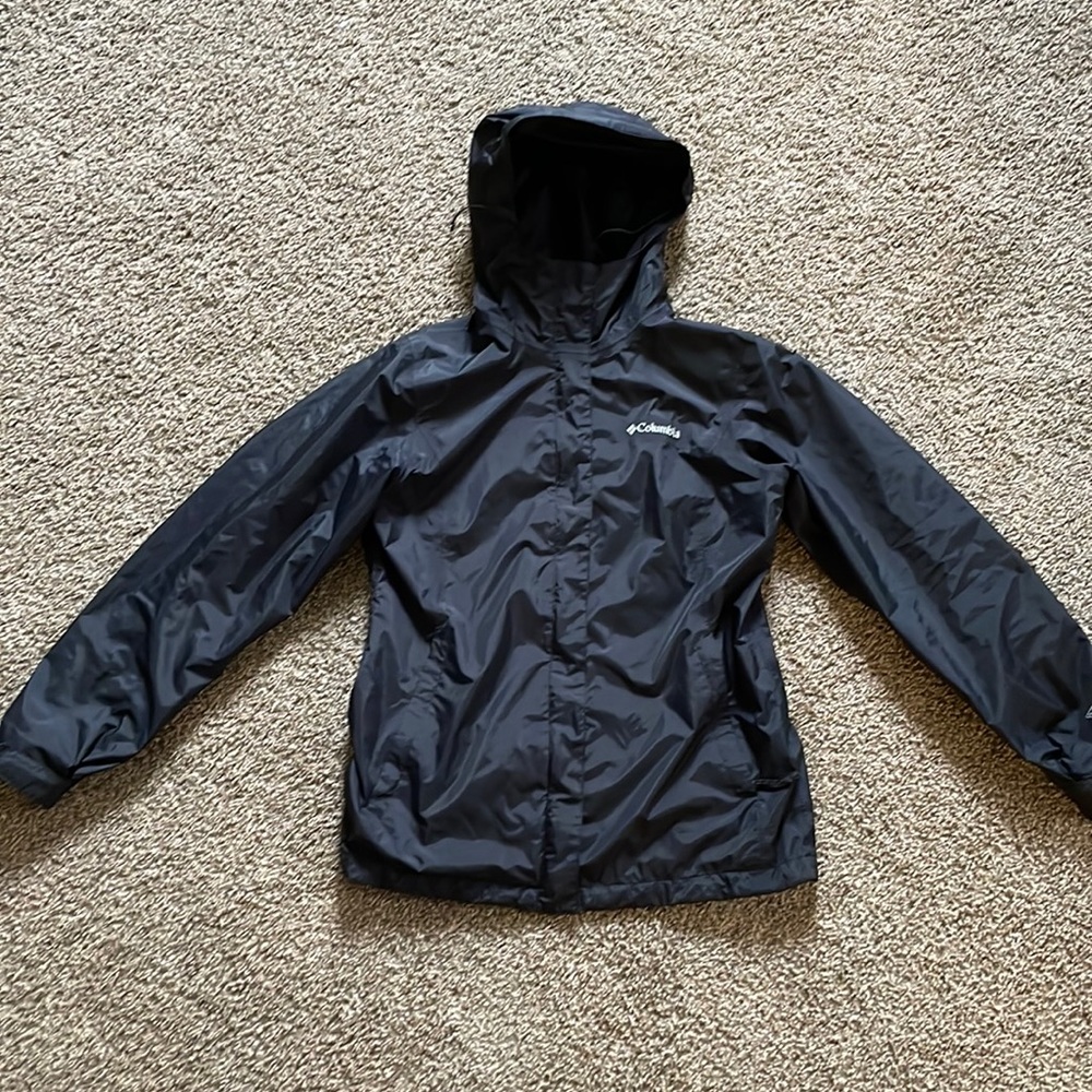 Columbia Women’s Rainjacket Packable into Pocket (Black) Size S